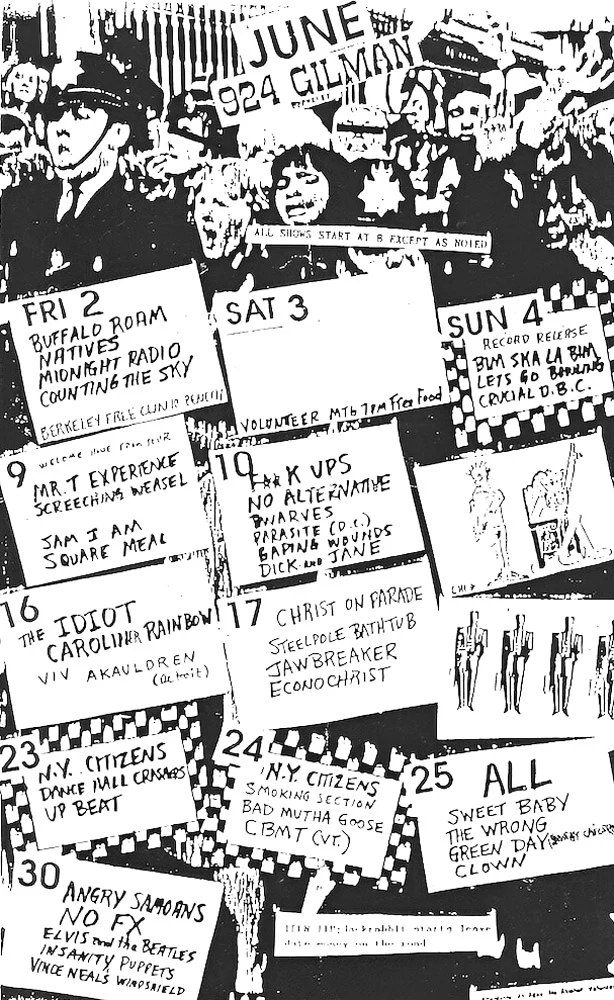 June 1989 - 924 Gilman Street - Calendar