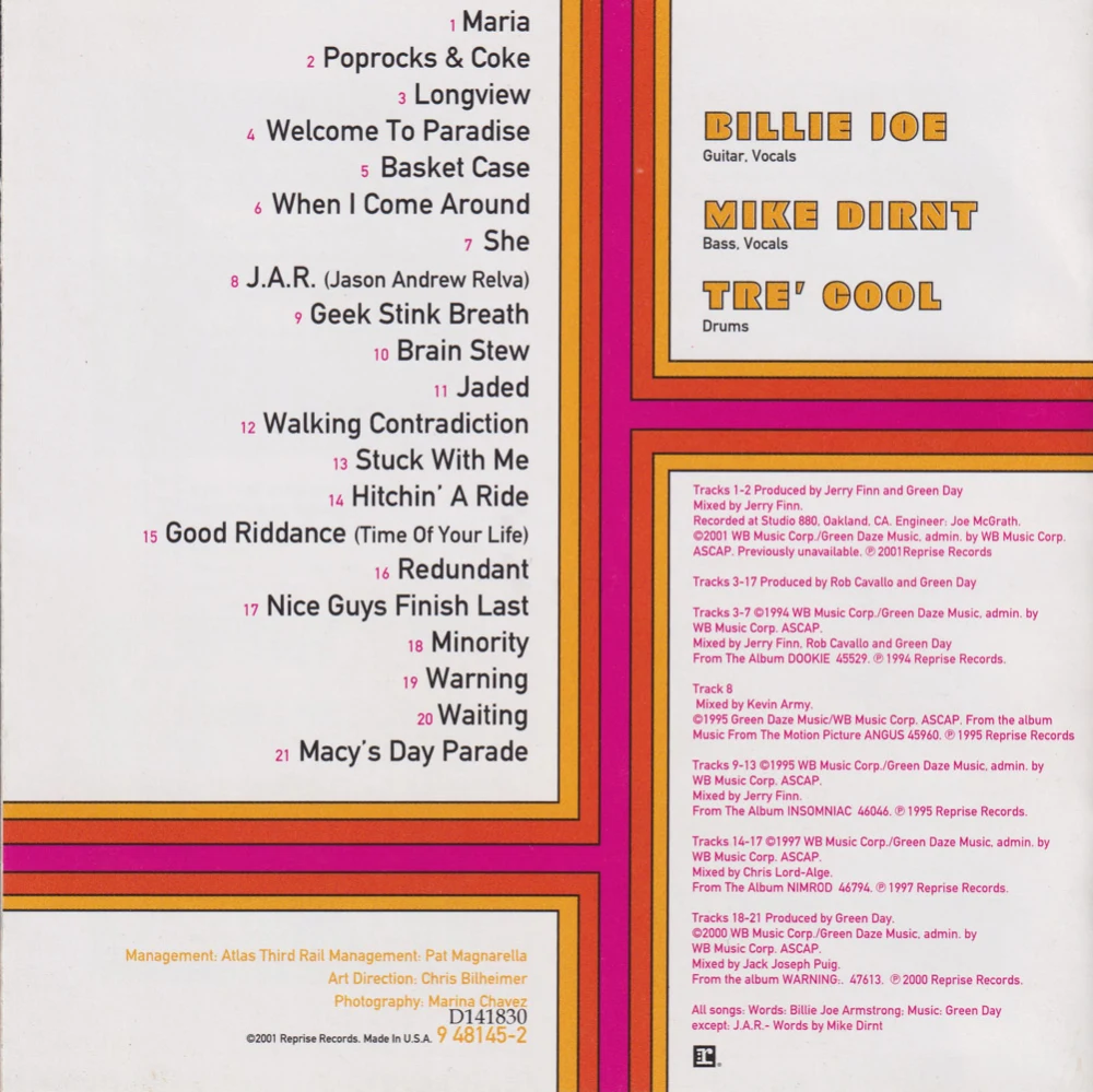 International Superhits - back of booklet