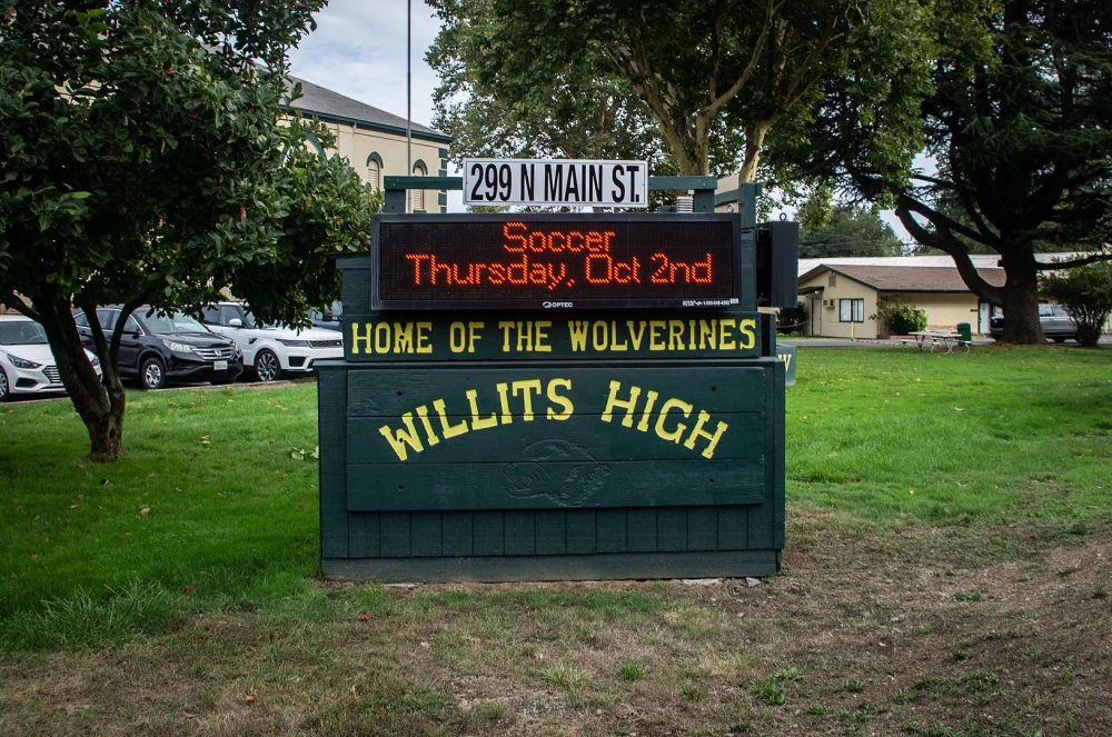 Willits High School Sign
