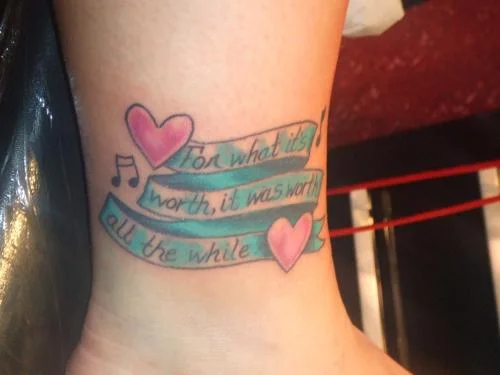 Ribbon Lyric Tattoo