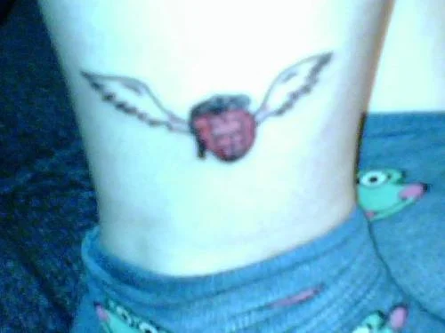 Winged American Idiot Heart Grenade Tattoo