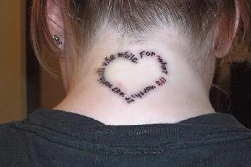 Time of Your Life Lyric Heart Tattoo