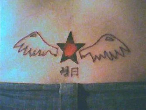 Star with Wings Tattoo