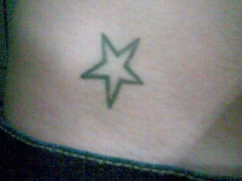 Outlined Five-Point Star Tattoo