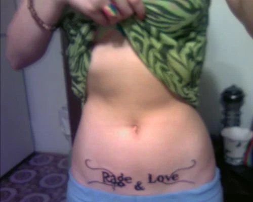 Rage and Love Text Tattoo