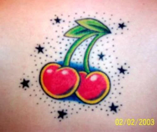 Pair of Cherries Tattoo