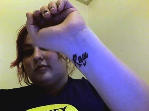 Rage and Love Text Tattoo