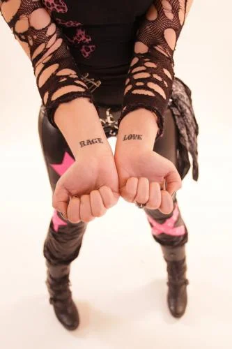 Rage and Love Text Tattoo