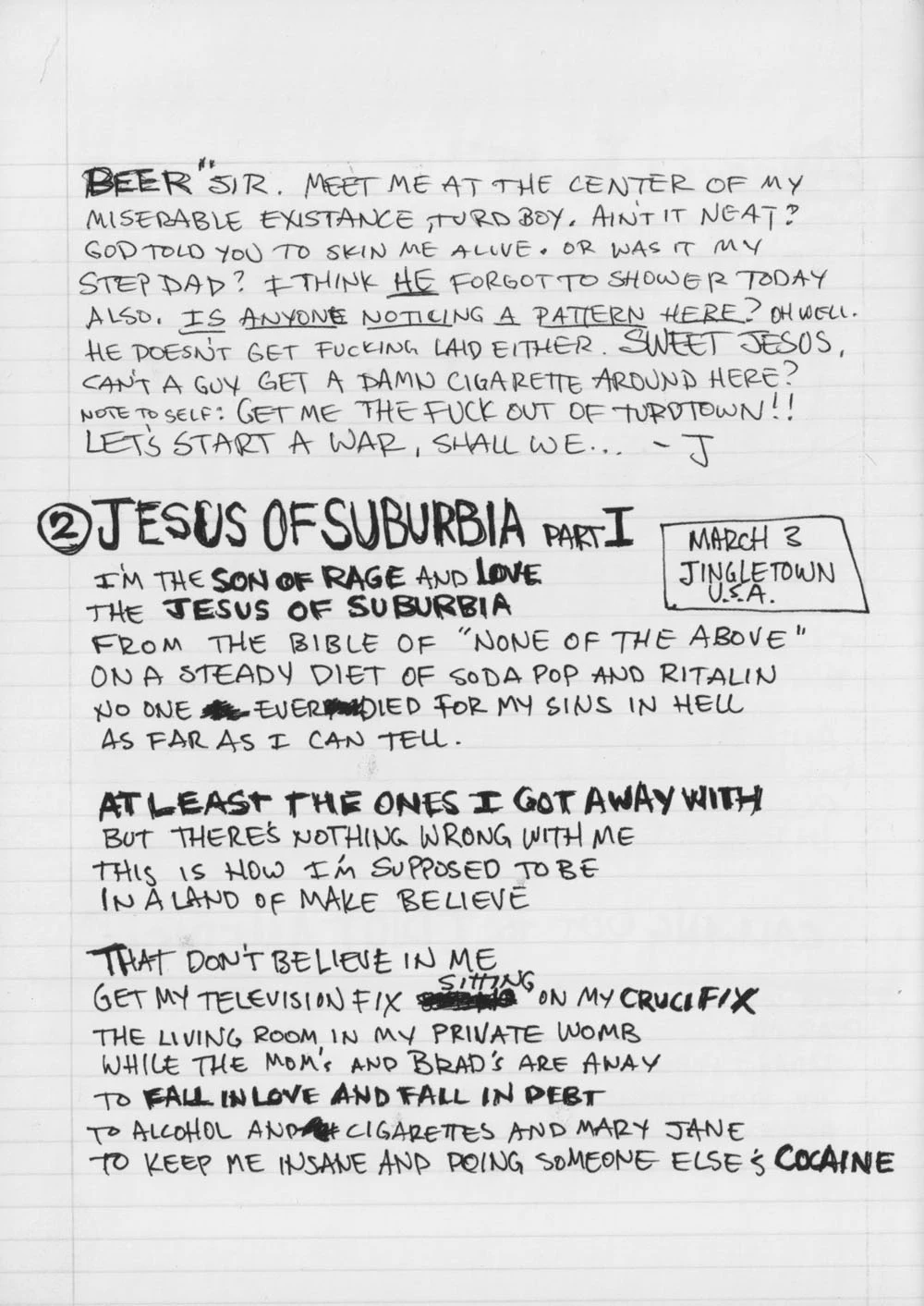 American Idiot hardcover lyric book - page 4