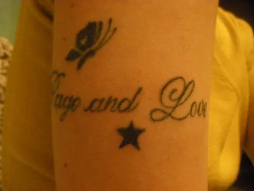 Rage and Love Text Tattoo