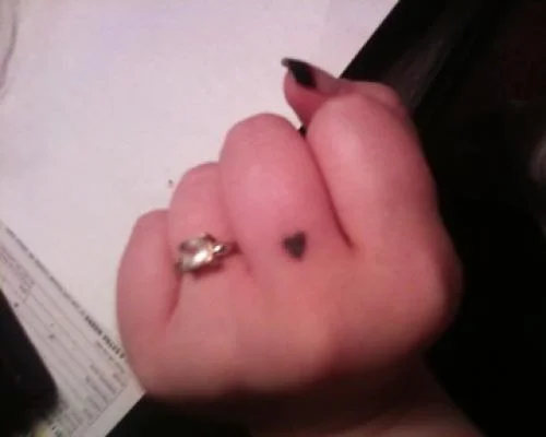 Billie Joe Finger Heart Tattoo
