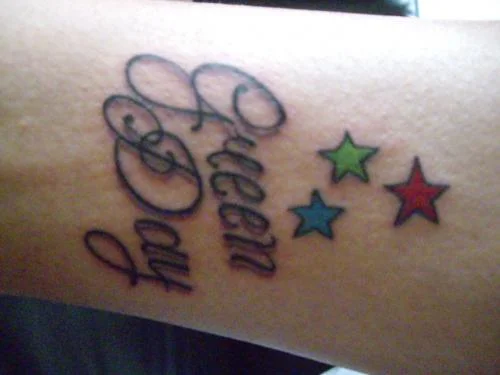 Billie Joe Multicolored Stars Tattoo