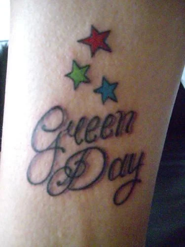 Billie Joe Multicolored Stars Tattoo