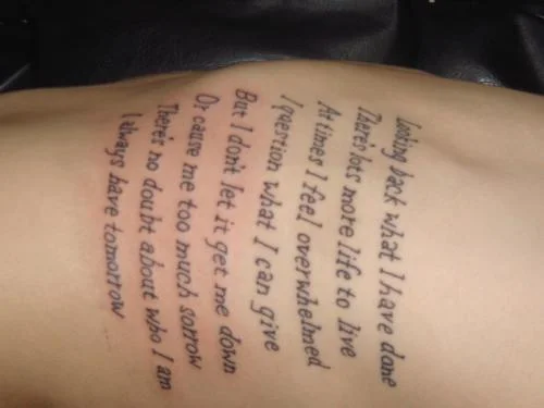 I Was There Lyric Tattoo
