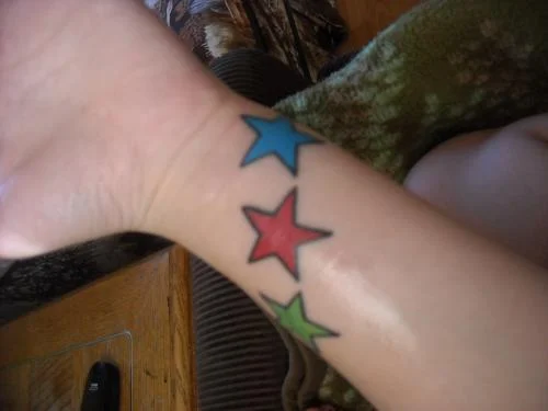 Blue, Red, and Green Stars