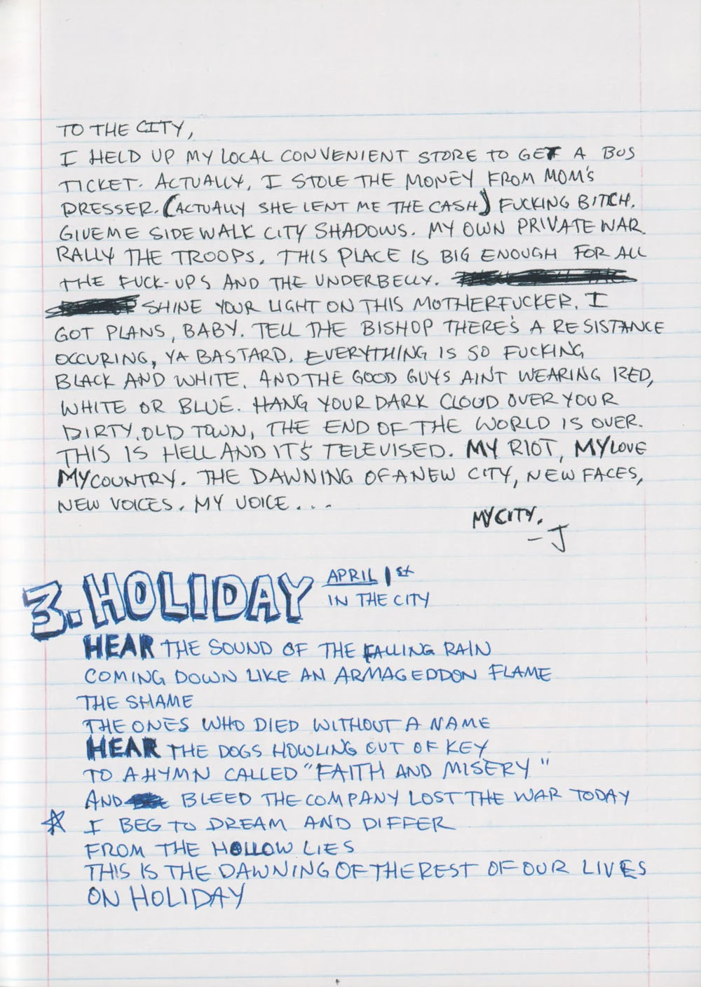 American Idiot hardcover lyric book - page 13