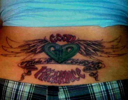 Winged Gd Heart Tattoo