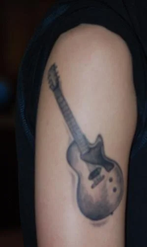 Single-Cut Electric Guitar Tattoo
