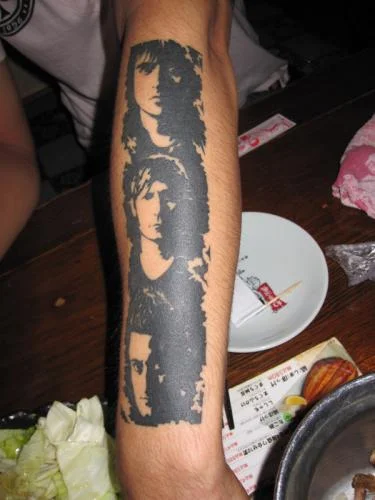 Green Day Band Portrait Tattoo