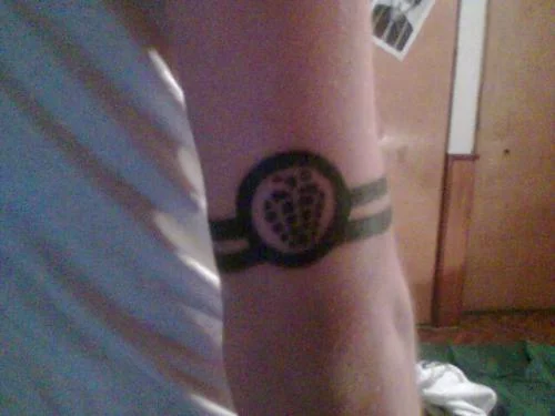 American Idiot Heart Grenade Armband Tattoo