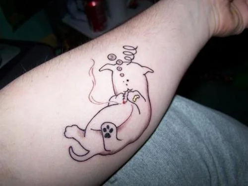 Cartoon Cat Tattoo