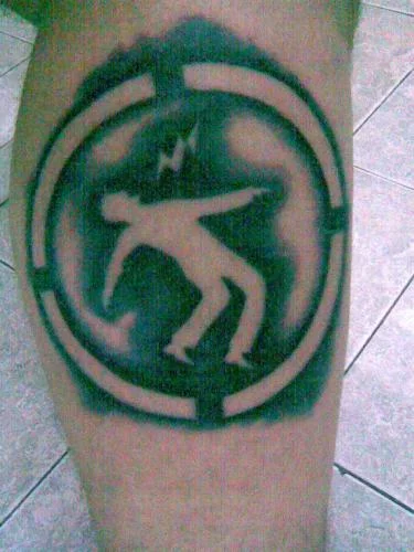 Warning Man Logo Tattoo