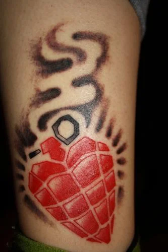 American Idiot Heart Grenade Tattoo