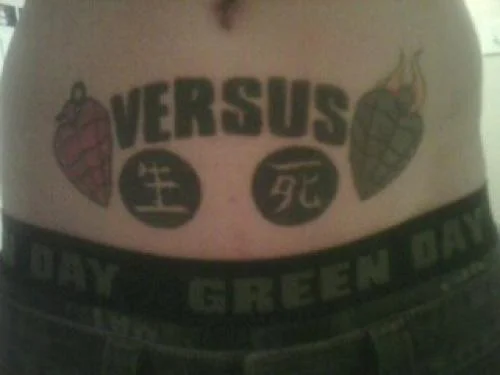 Versus with American Idiot Heart Grenade and Life/Death Kanji Tattoo
