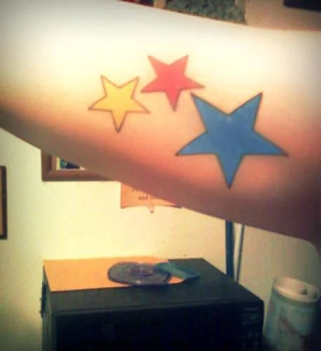 Billie Joe Multicolored Stars Tattoo