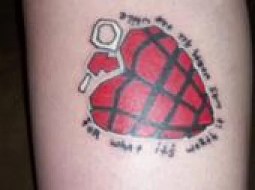 American Idiot Heart Grenade Tattoo