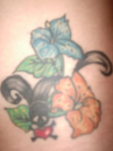 Flower and Heart Tattoo