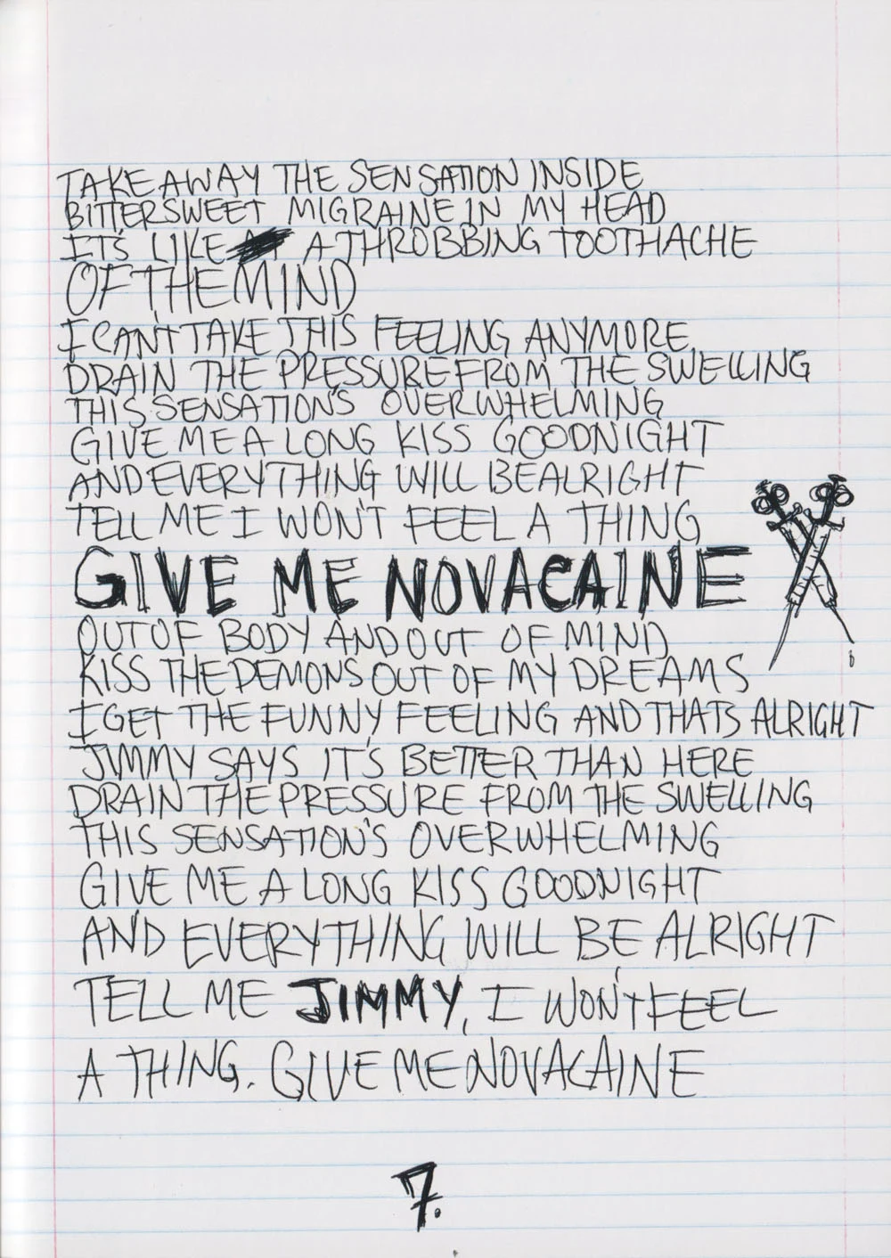 American Idiot hardcover lyric book - page 25