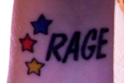 Billie Joe Multicolored Stars Tattoo
