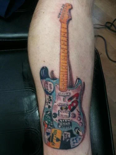 Billie Joe 'Blue' Guitar Tattoo