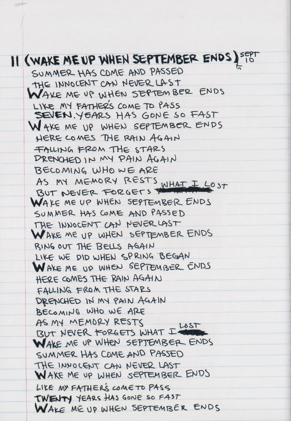 American Idiot hardcover lyric book - page 34