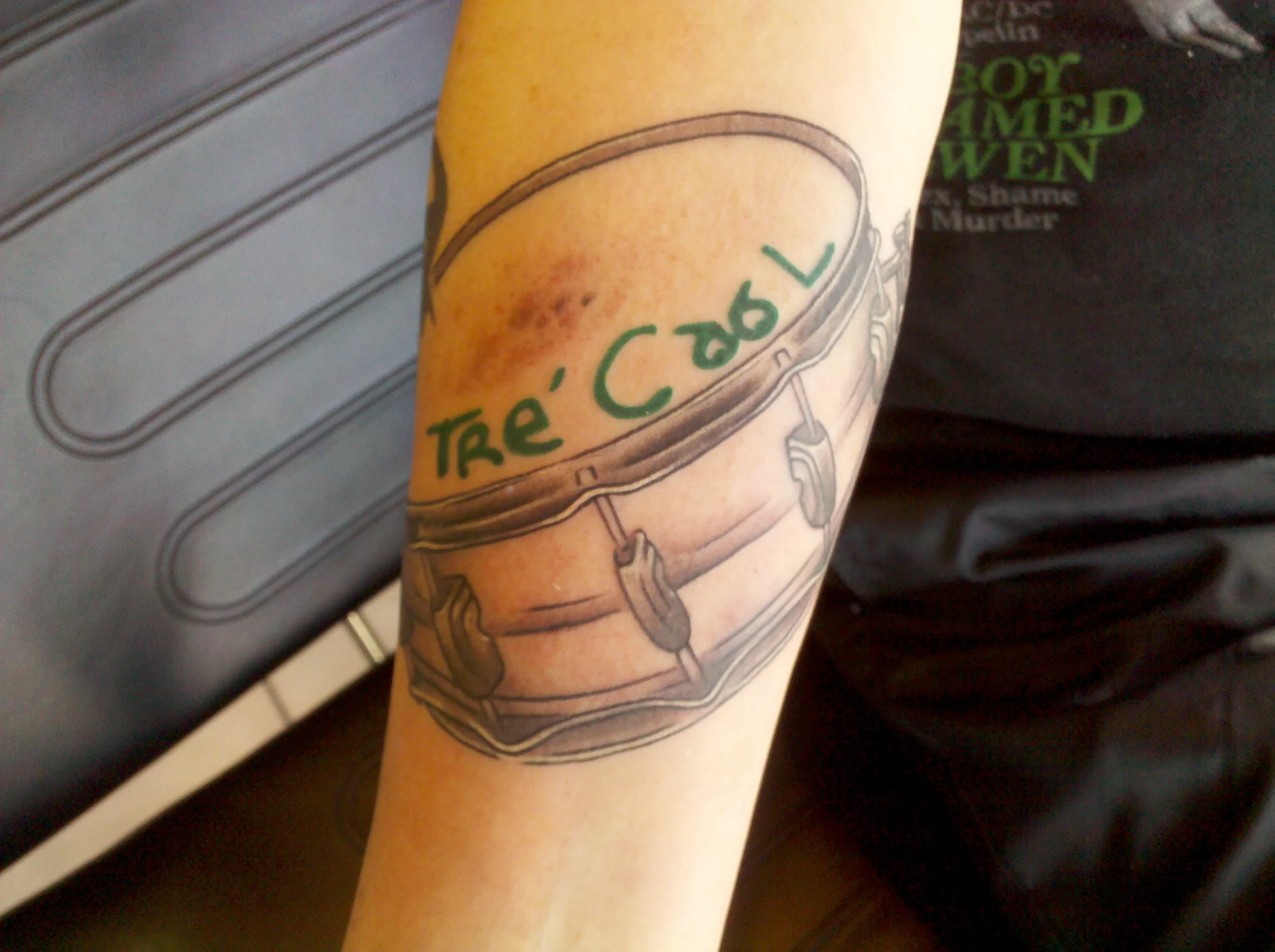 Tré Cool Snare Drum Tattoo