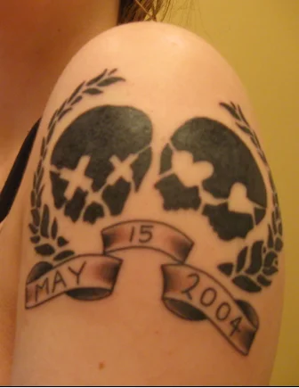 Skulls with Heart Eyes Tattoo