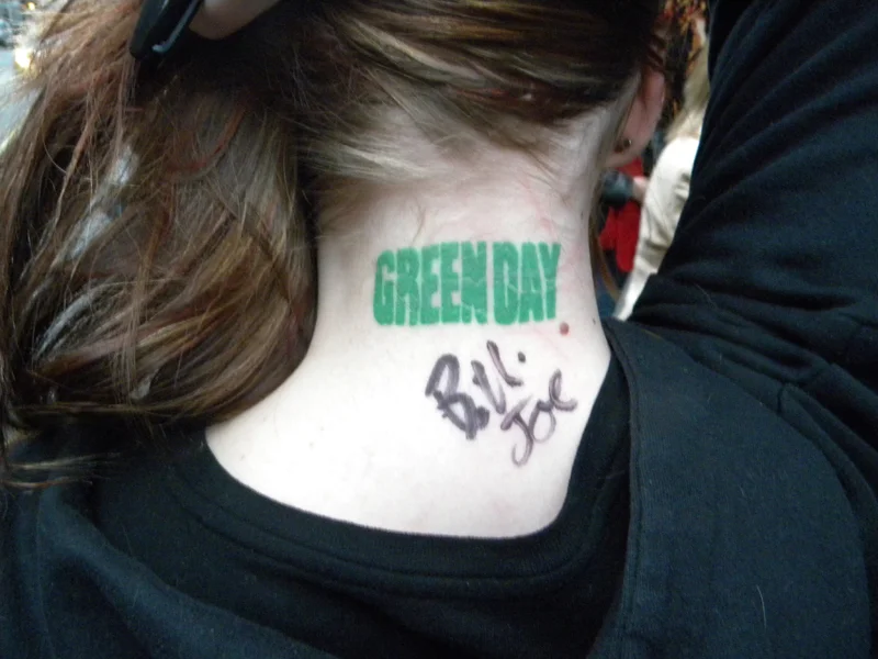 Green Day Text Tattoo