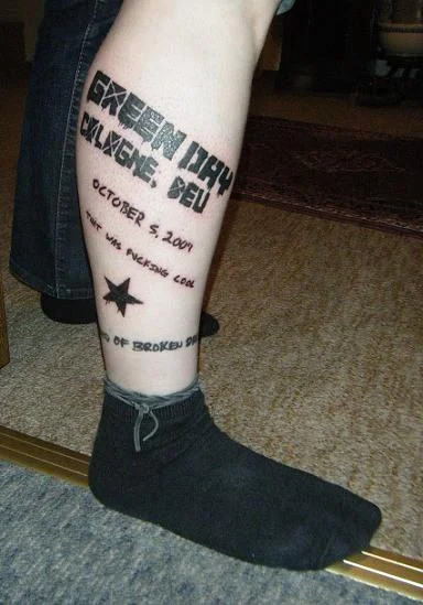 Green Day Logo with Cologne Date Tattoo
