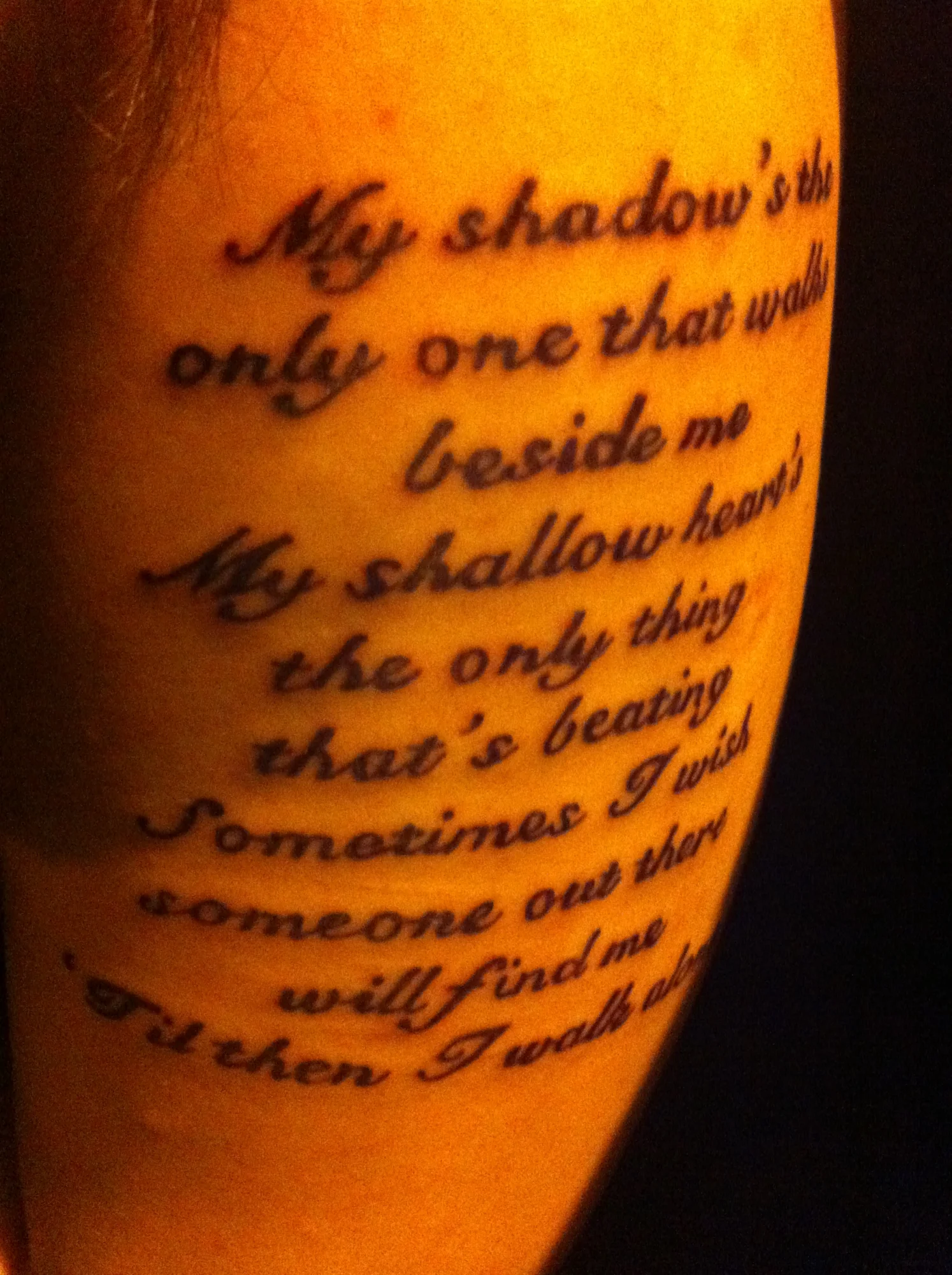Boulevard of Broken Dreams Lyric Tattoo