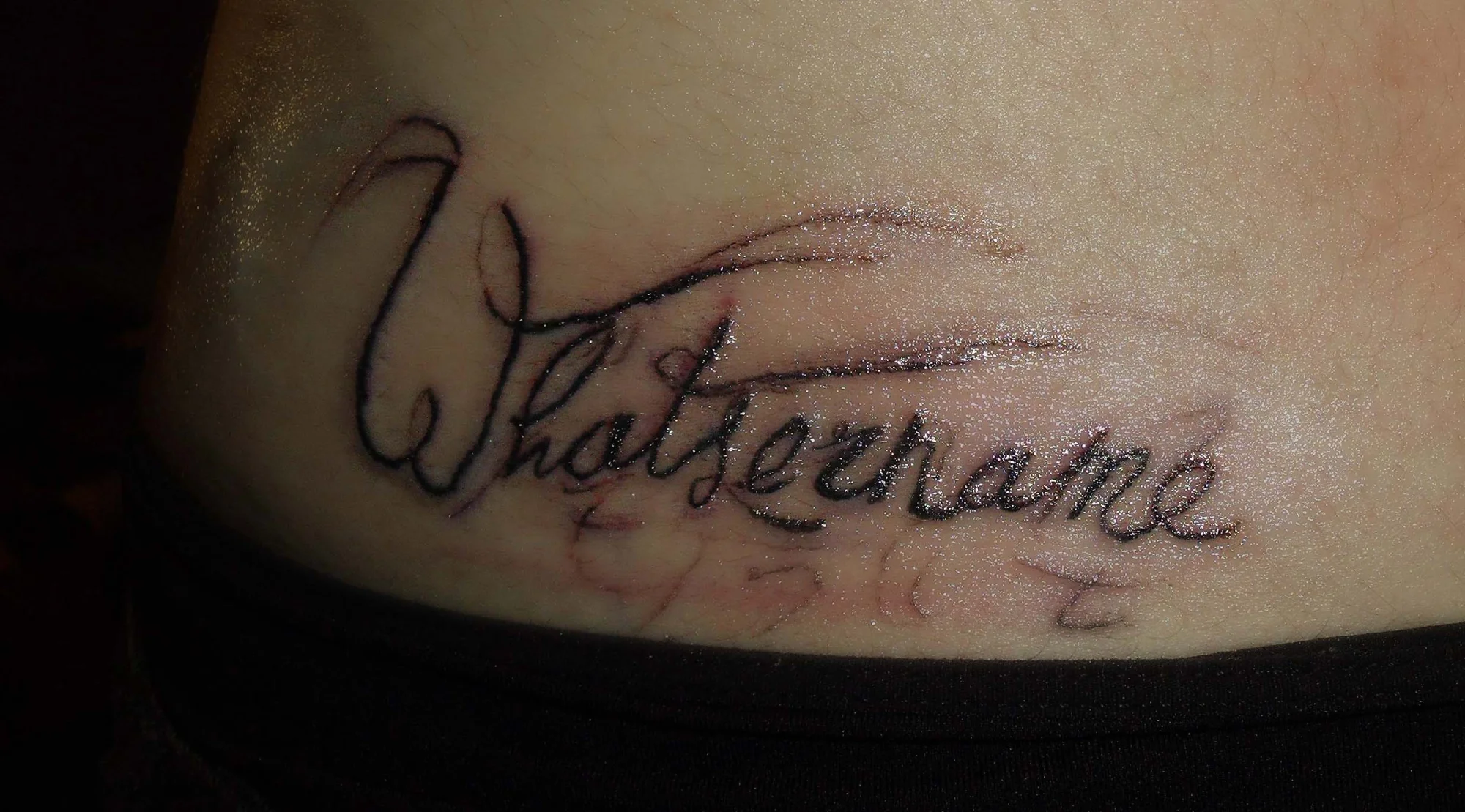 Whatsername Text Tattoo