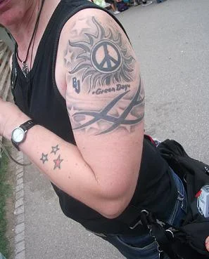Green Day Peace Symbol Tattoo
