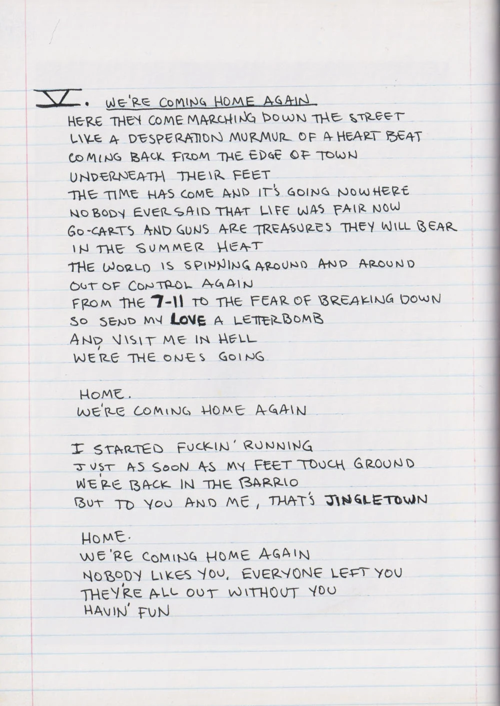 American Idiot hardcover lyric book - page 46