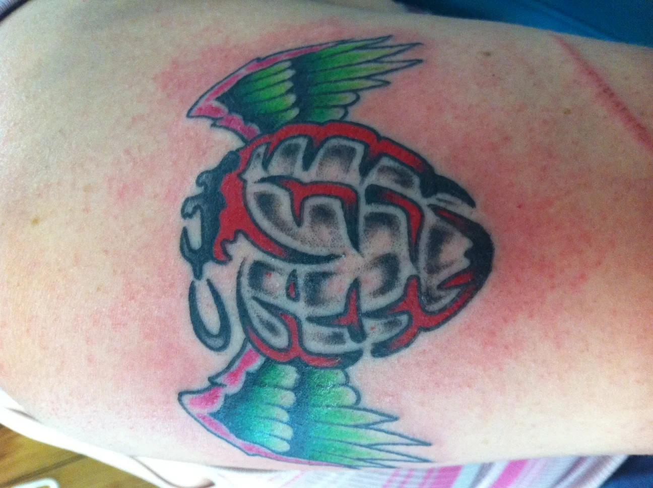 American Idiot Heart Grenade Tattoo