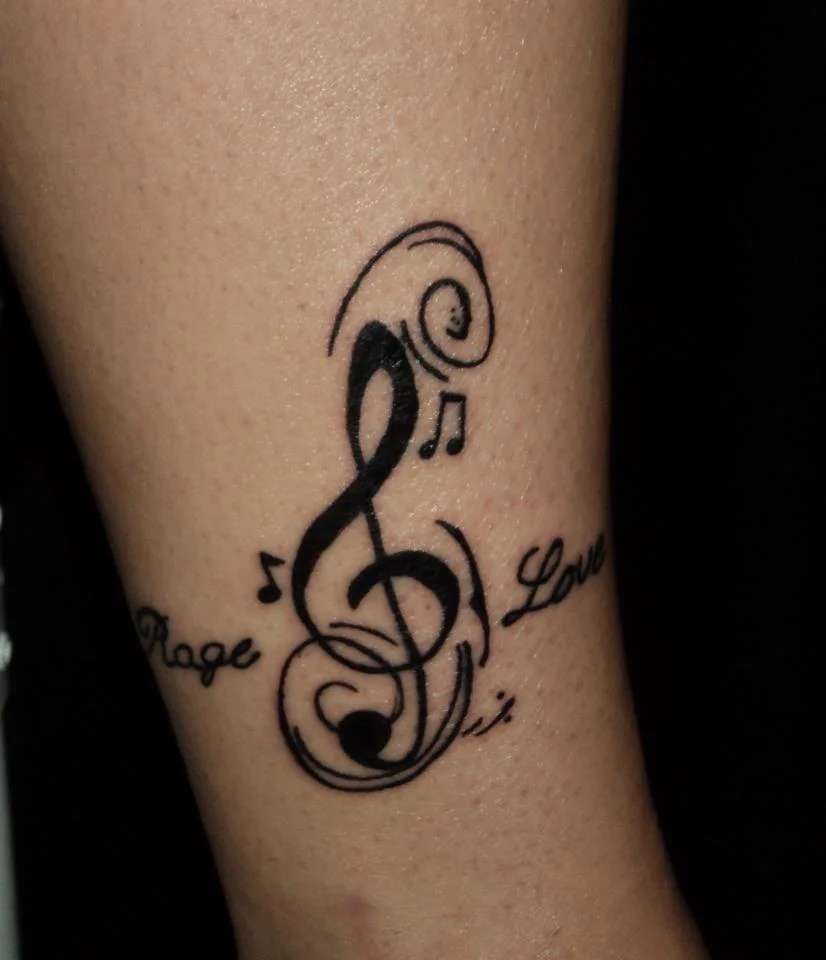 Rage and Love Text Tattoo