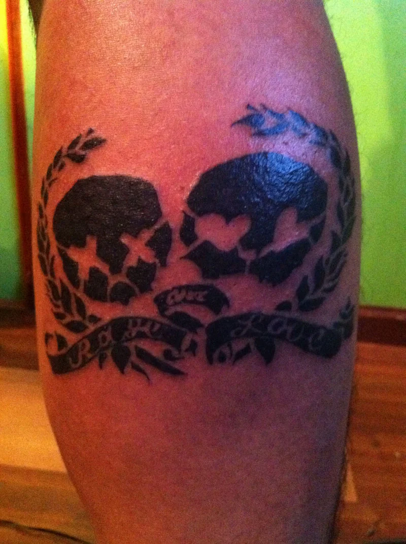 Rage and Love Skull Tattoo