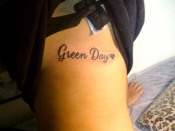 Green Day Text Tattoo