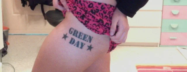 Green Day Text Tattoo