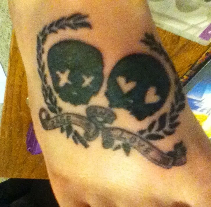 Skull and Heart Tattoo