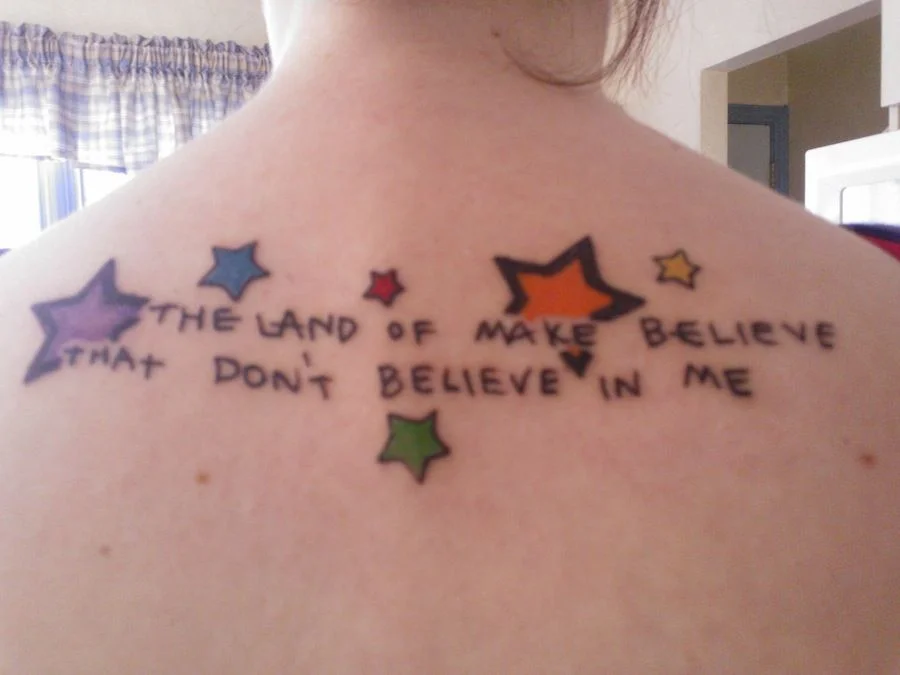 Text with Stars Tattoo
